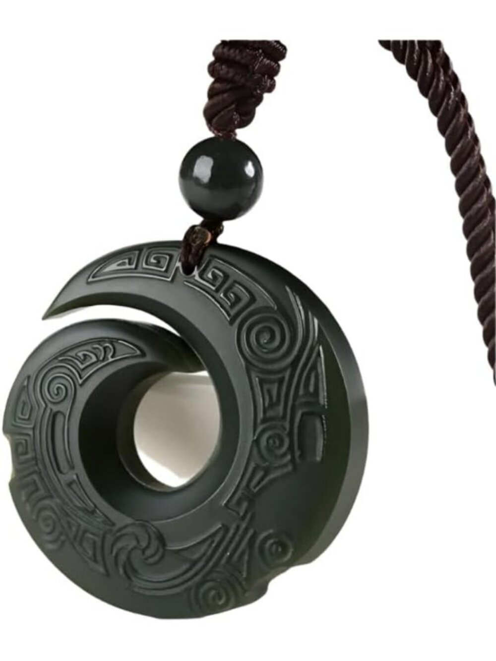 Natural Green Jade Pendant Necklace - Feng Shui Amulet for Protection